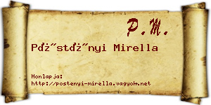 Pöstényi Mirella névjegykártya